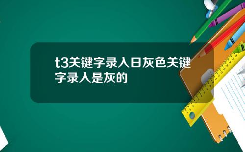 t3关键字录入日灰色关键字录入是灰的