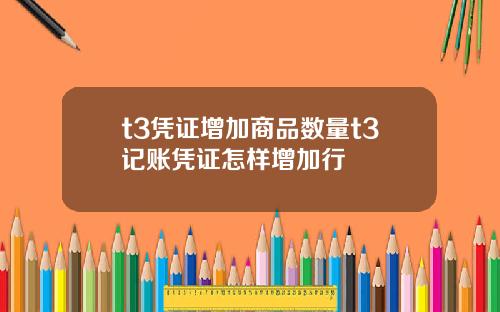 t3凭证增加商品数量t3记账凭证怎样增加行