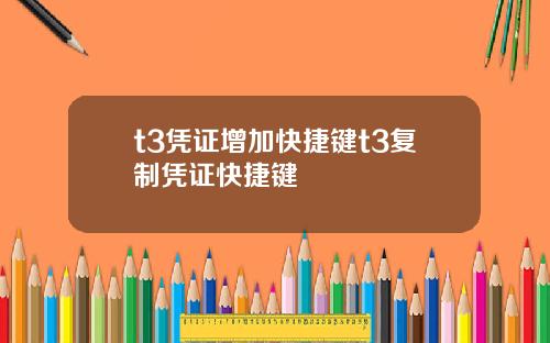 t3凭证增加快捷键t3复制凭证快捷键