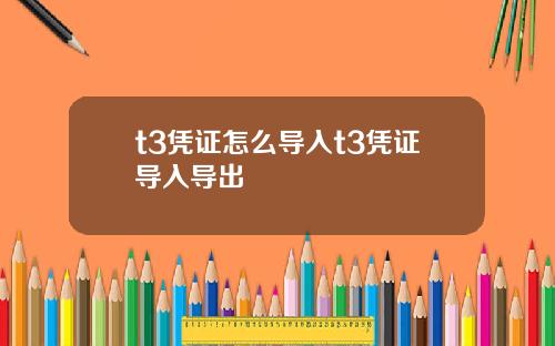 t3凭证怎么导入t3凭证导入导出