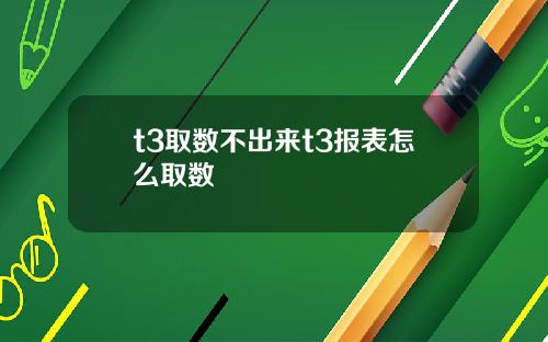 t3取数不出来t3报表怎么取数