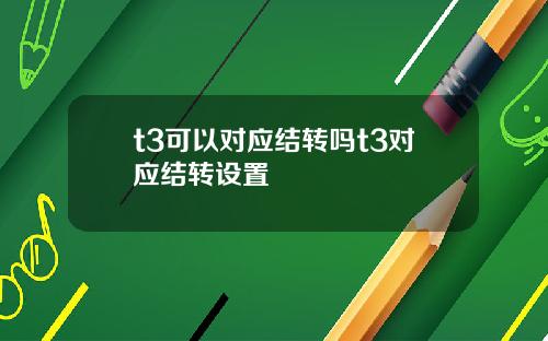 t3可以对应结转吗t3对应结转设置