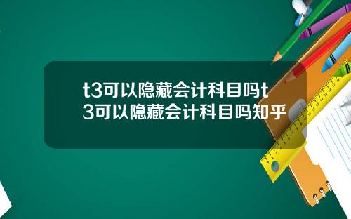 t3可以隐藏会计科目吗t3可以隐藏会计科目吗知乎