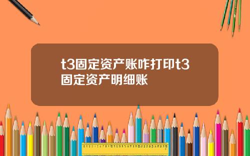 t3固定资产账咋打印t3固定资产明细账