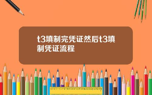 t3填制完凭证然后t3填制凭证流程