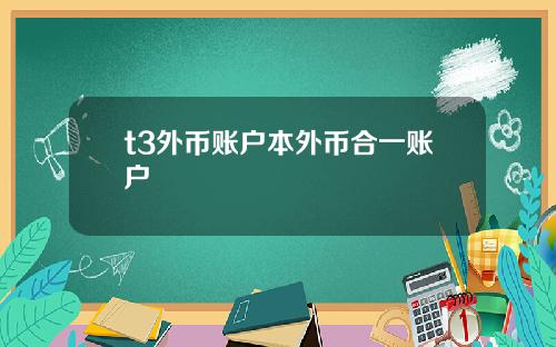 t3外币账户本外币合一账户