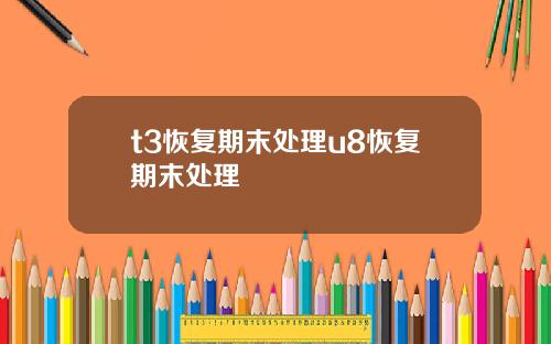 t3恢复期末处理u8恢复期末处理