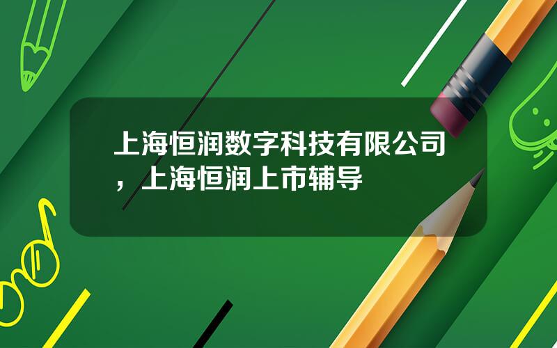 上海恒润数字科技有限公司，上海恒润上市辅导