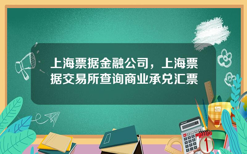 上海票据金融公司，上海票据交易所查询商业承兑汇票