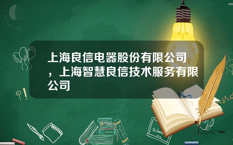 上海良信电器股份有限公司，上海智慧良信技术服务有限公司