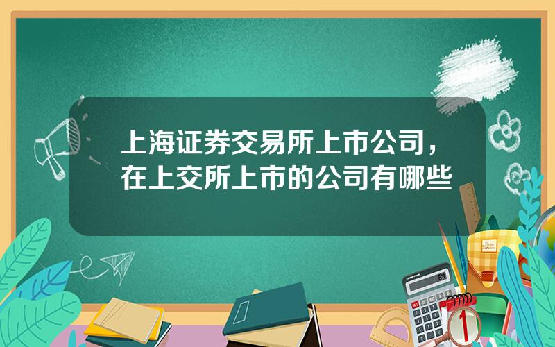 上海证券交易所上市公司，在上交所上市的公司有哪些