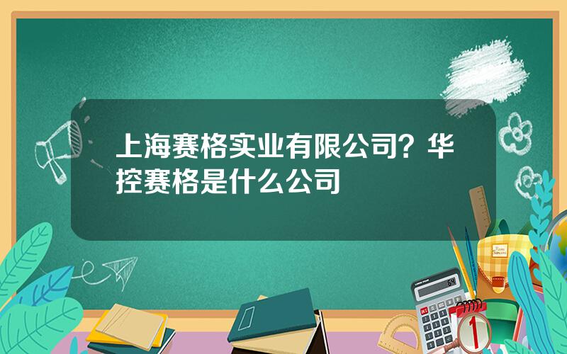 上海赛格实业有限公司？华控赛格是什么公司