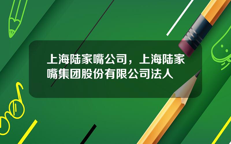 上海陆家嘴公司，上海陆家嘴集团股份有限公司法人