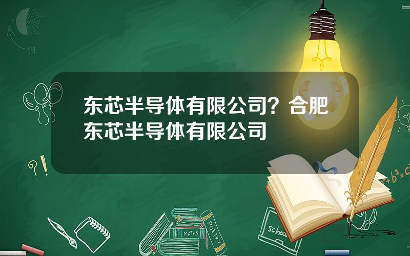 东芯半导体有限公司？合肥东芯半导体有限公司