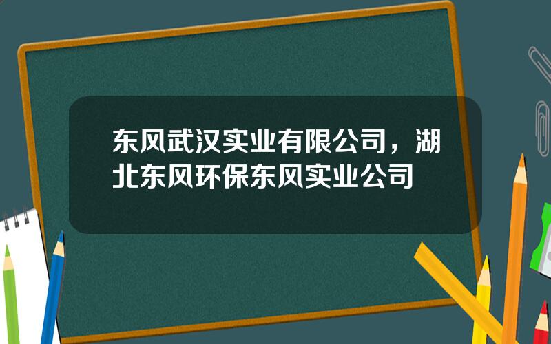 东风武汉实业有限公司，湖北东风环保东风实业公司