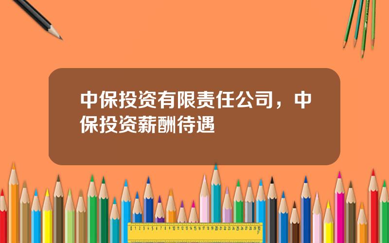 中保投资有限责任公司，中保投资薪酬待遇