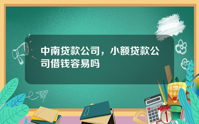 中南贷款公司，小额贷款公司借钱容易吗