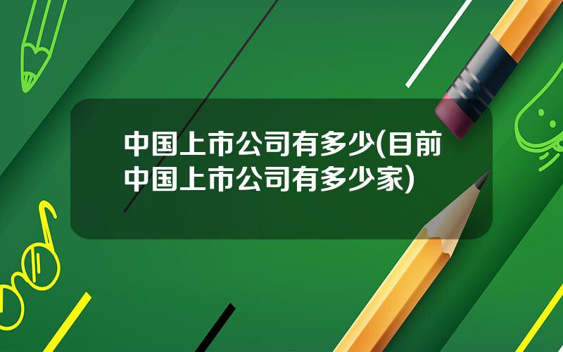 中国上市公司有多少(目前中国上市公司有多少家)