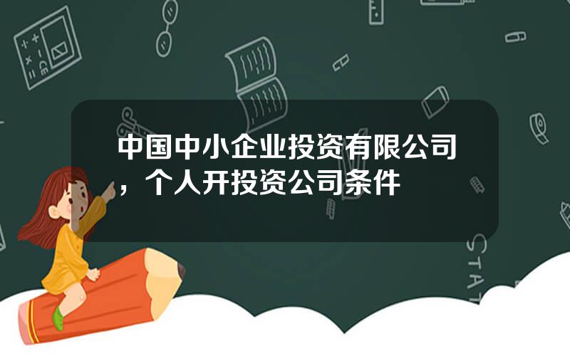 中国中小企业投资有限公司，个人开投资公司条件