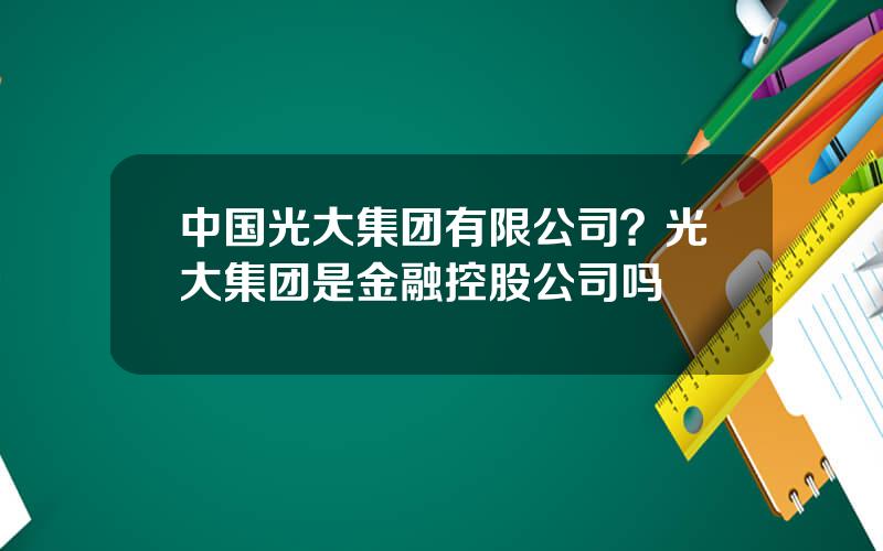 中国光大集团有限公司？光大集团是金融控股公司吗