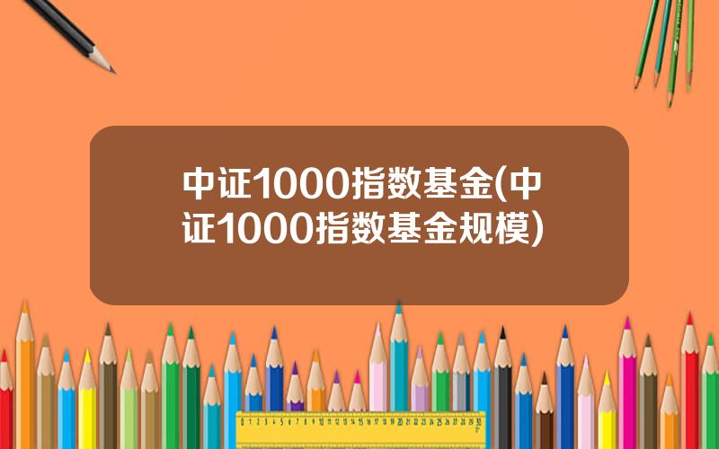 中证1000指数基金(中证1000指数基金规模)