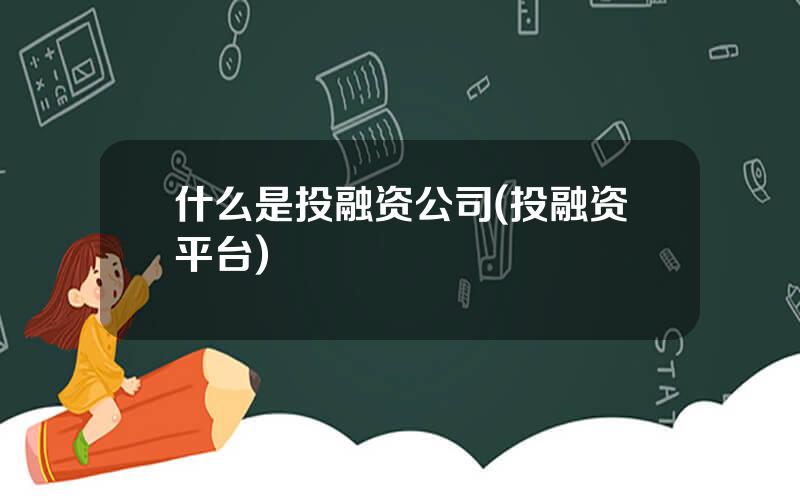 什么是投融资公司(投融资平台)