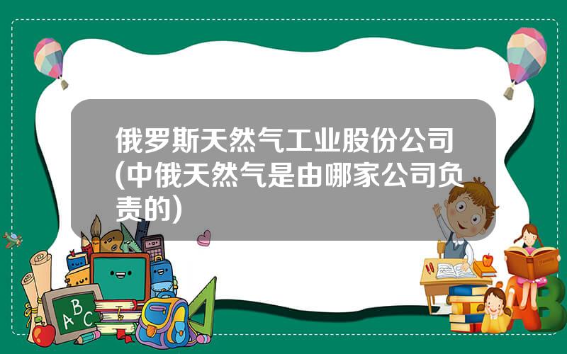 俄罗斯天然气工业股份公司(中俄天然气是由哪家公司负责的)