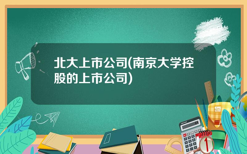 北大上市公司(南京大学控股的上市公司)