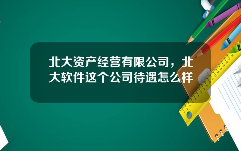 北大资产经营有限公司，北大软件这个公司待遇怎么样