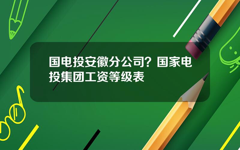 国电投安徽分公司？国家电投集团工资等级表