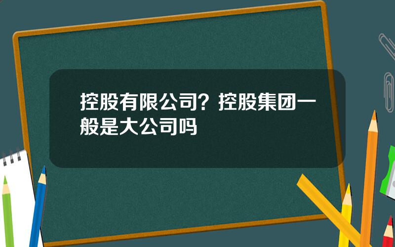 控股有限公司？控股集团一般是大公司吗