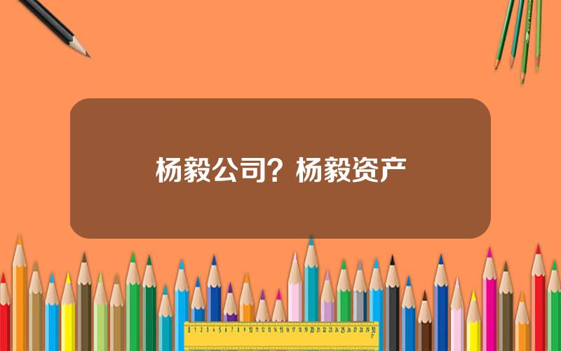 杨毅公司？杨毅资产