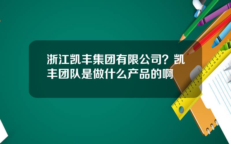 浙江凯丰集团有限公司？凯丰团队是做什么产品的啊